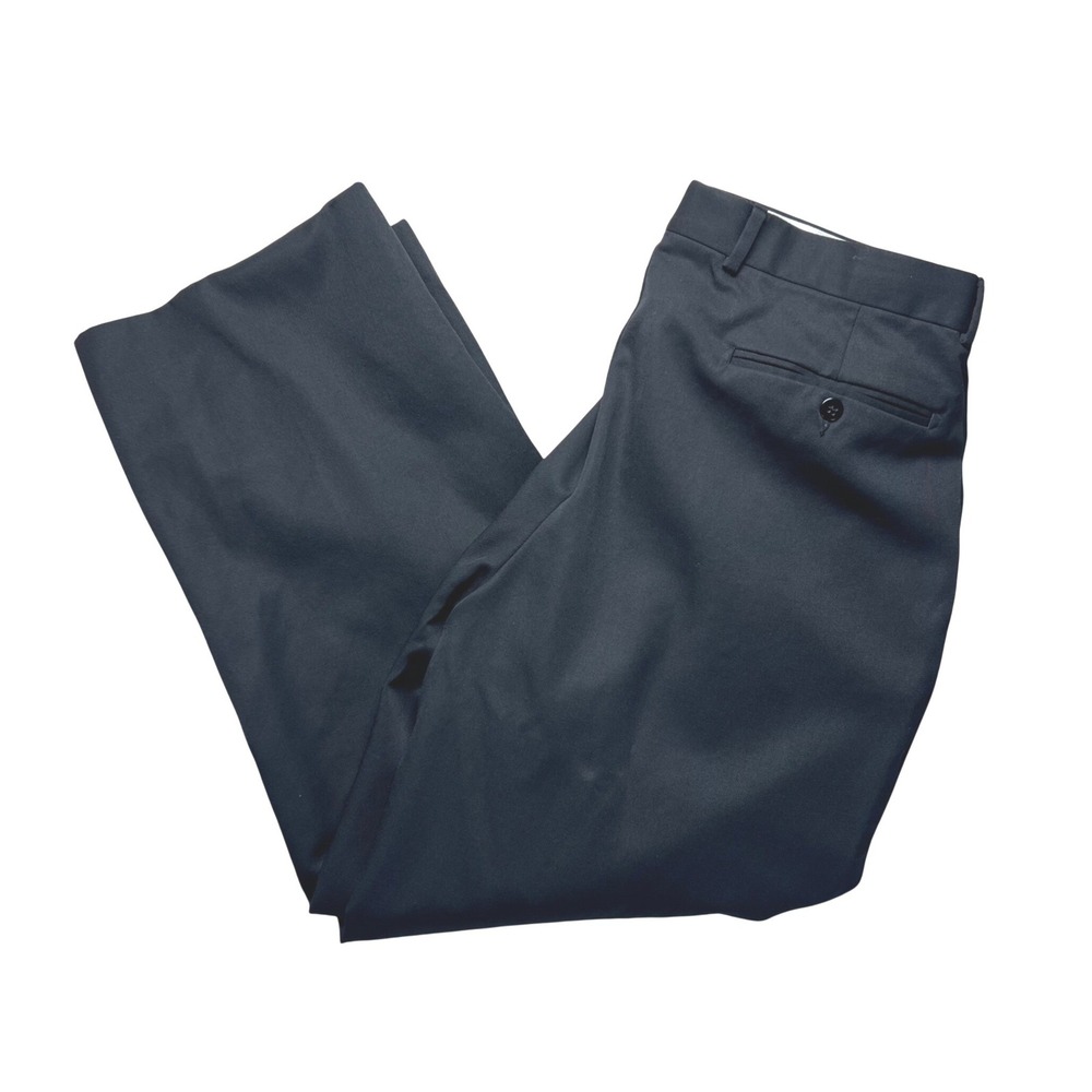 Zanella Mens‎ Black Wool Pleated Dress Pants 36x26 Made in Italy Business Formal